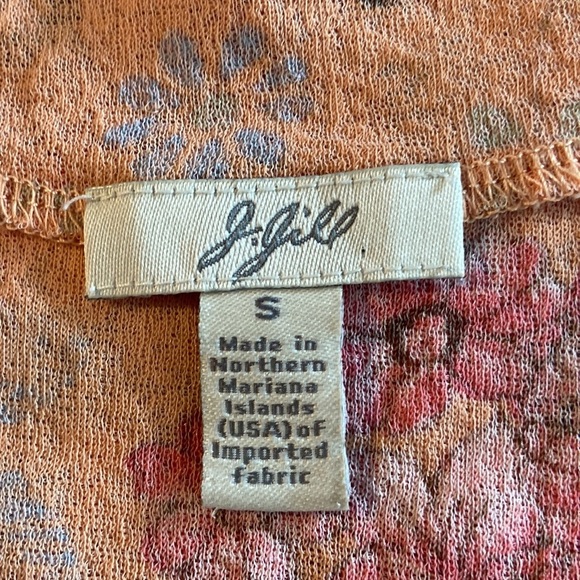 J Jill Size Small Sheer  Peach Cap Sleeved Top: 4791 - Picture 5 of 7